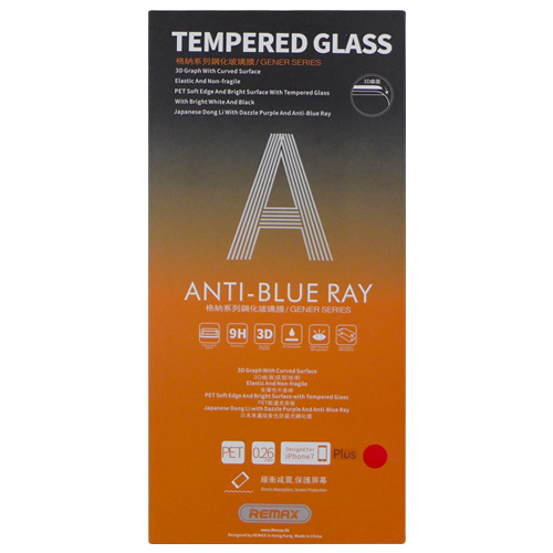 Стекло защитное для iPhone 7 Plus/8 Plus (Anti Blue-ray) 0,26мм 3D (красный) Remax*		 купить оптом