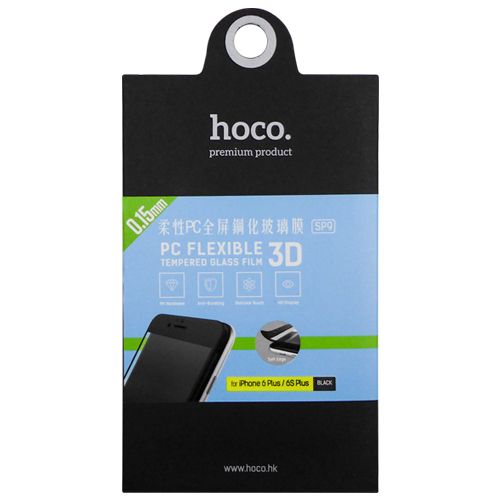 Стекло защитное для iPhone 6 Plus/6S Plus закалённое полноэкранное 0,15мм 3D (чёрный) Hoco* купить оптом