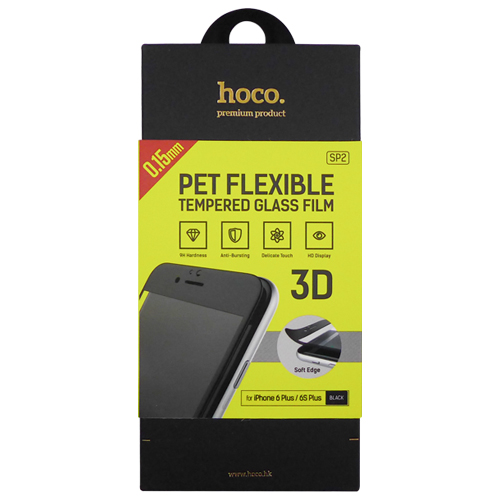 Стекло защитное для iPhone 6 Plus/6S Plus закалённое гибкое с рамкой 0,15мм 3D (чёрный) Hoco* купить оптом