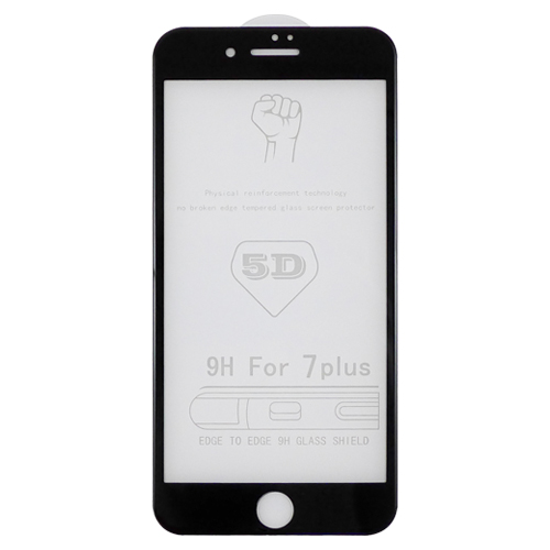 Стекло защитное 6D для iPhone 7 Plus/8 Plus (чёрный)* купить оптом