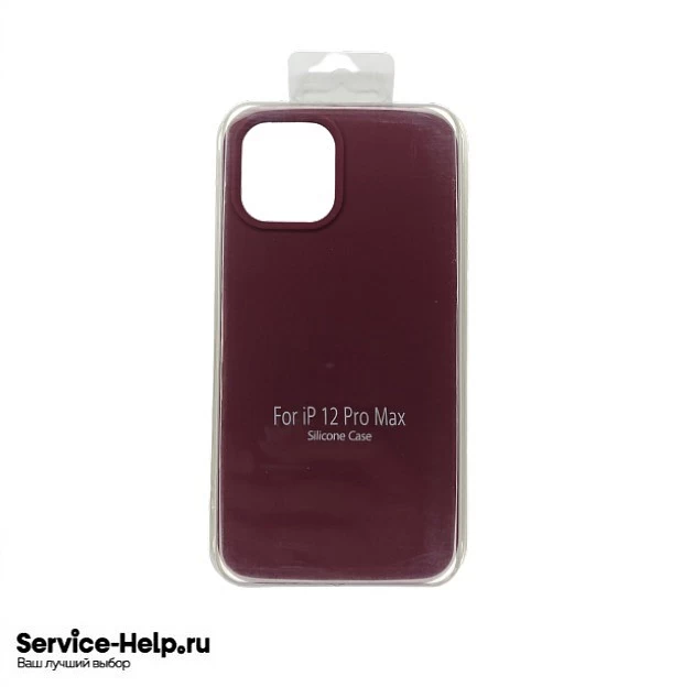 Чехол Silicone Case для iPhone 12 PRO MAX (бордовый) закрытый низ без логотипа №52 COPY AAA+* купить оптом
