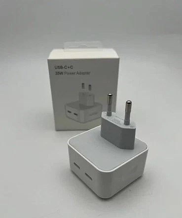 Сетевое зарядное устройство для iPhone (2 Type-C) 35W, 3A (белый) ORIG Завод купить оптом