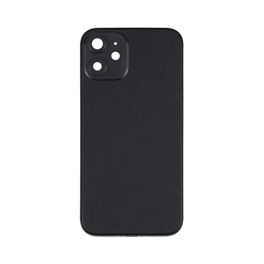 (%) Корпус для iPhone 12 Mini (чёрный) (дефект рамки камеры) ORIG Завод (CE) + логотип купить оптом