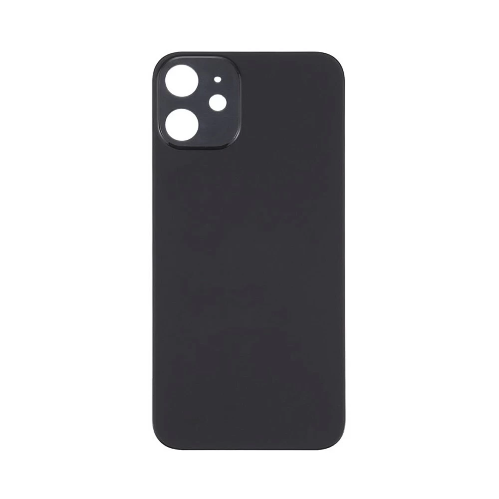 Задняя крышка для iPhone 12 (чёрный) (ув. вырез камеры) + (СЕ) + логотип ORIG Завод купить оптом рис 1