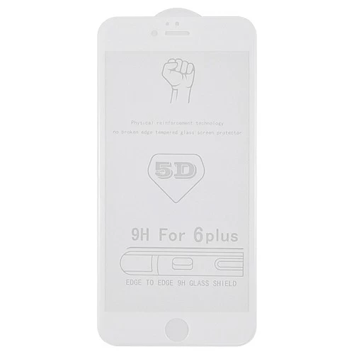 Стекло защитное 6D для iPhone 6 Plus/6S Plus (белый)* купить оптом рис 2