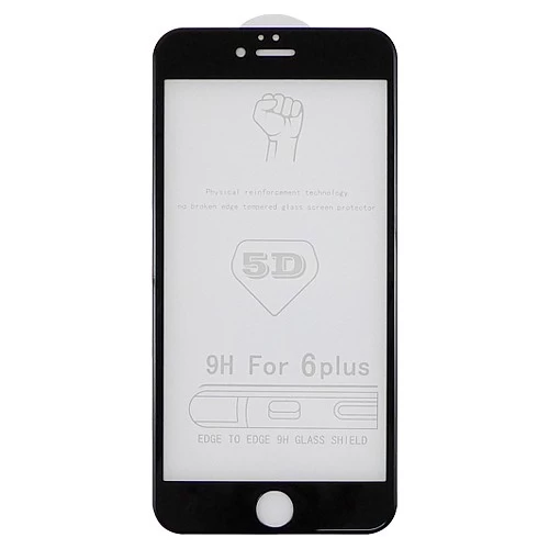 Стекло защитное 5D для iPhone 6 Plus/6S Plus (чёрный)* купить оптом рис 2