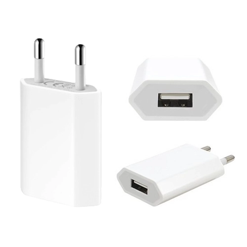 Сетевое зарядное устройство для iPhone (USB) 5W, 1A (белый) (без упаковки) ORIG Завод  купить оптом рис 1