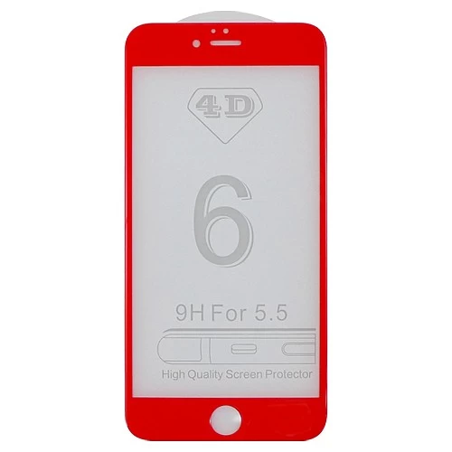 Стекло защитное 4D для iPhone 6 Plus/6S Plus (красный) * купить оптом