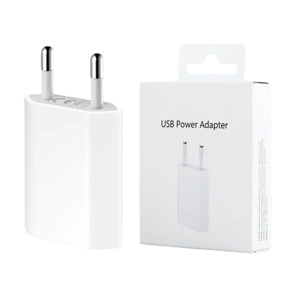 Сетевое зарядное устройство для iPhone (USB) 5W, 1A (белый) COPY AAA+ купить оптом рис 1