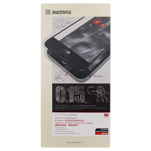 Стекло защитное для iPhone 6 Plus/6S Plus (Joy 3в1) 0,15мм 3D (чёрный) Remax*	 купить оптом рис 1