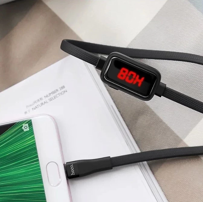 Кабель Micro USB - USB (S4) Hoco Timing Display 2,4А длина 1,2м (чёрный)* купить оптом рис 7