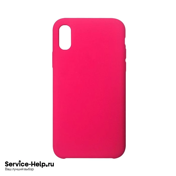 Чехол Silicone Case для iPhone X / XS (кислотно-розовый) №47 COPY AAA+ купить оптом рис 1