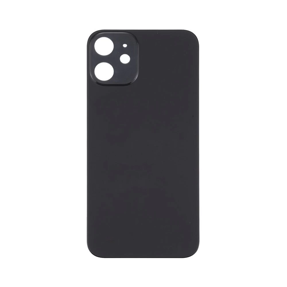 Задняя крышка для iPhone 12 Mini (чёрный) (ув. вырез камеры) + (СЕ) + логотип ORIG Завод купить оптом