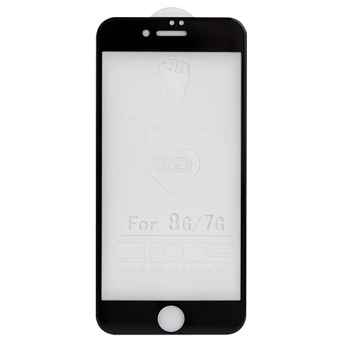 Стекло защитное 5D для iPhone 7/8/SE2 (чёрный)* купить оптом