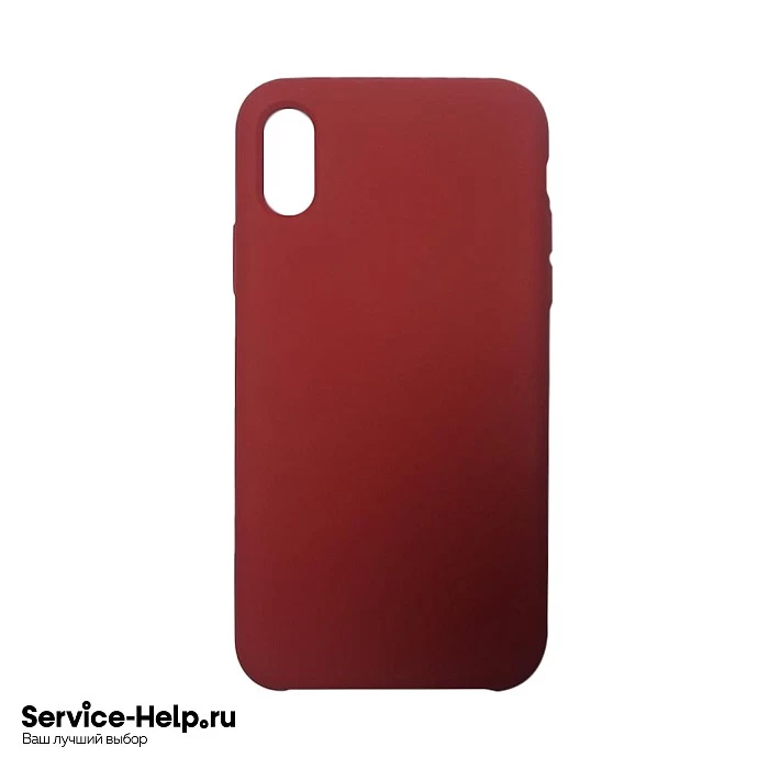 Чехол Silicone Case для iPhone X / XS (тёмно-красный) без логотипа №33 COPY AAA+* купить оптом рис 1