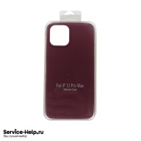 Чехол Silicone Case для iPhone 12 PRO MAX (бордовый) закрытый низ без логотипа №52 COPY AAA+ - Service-Help.ru