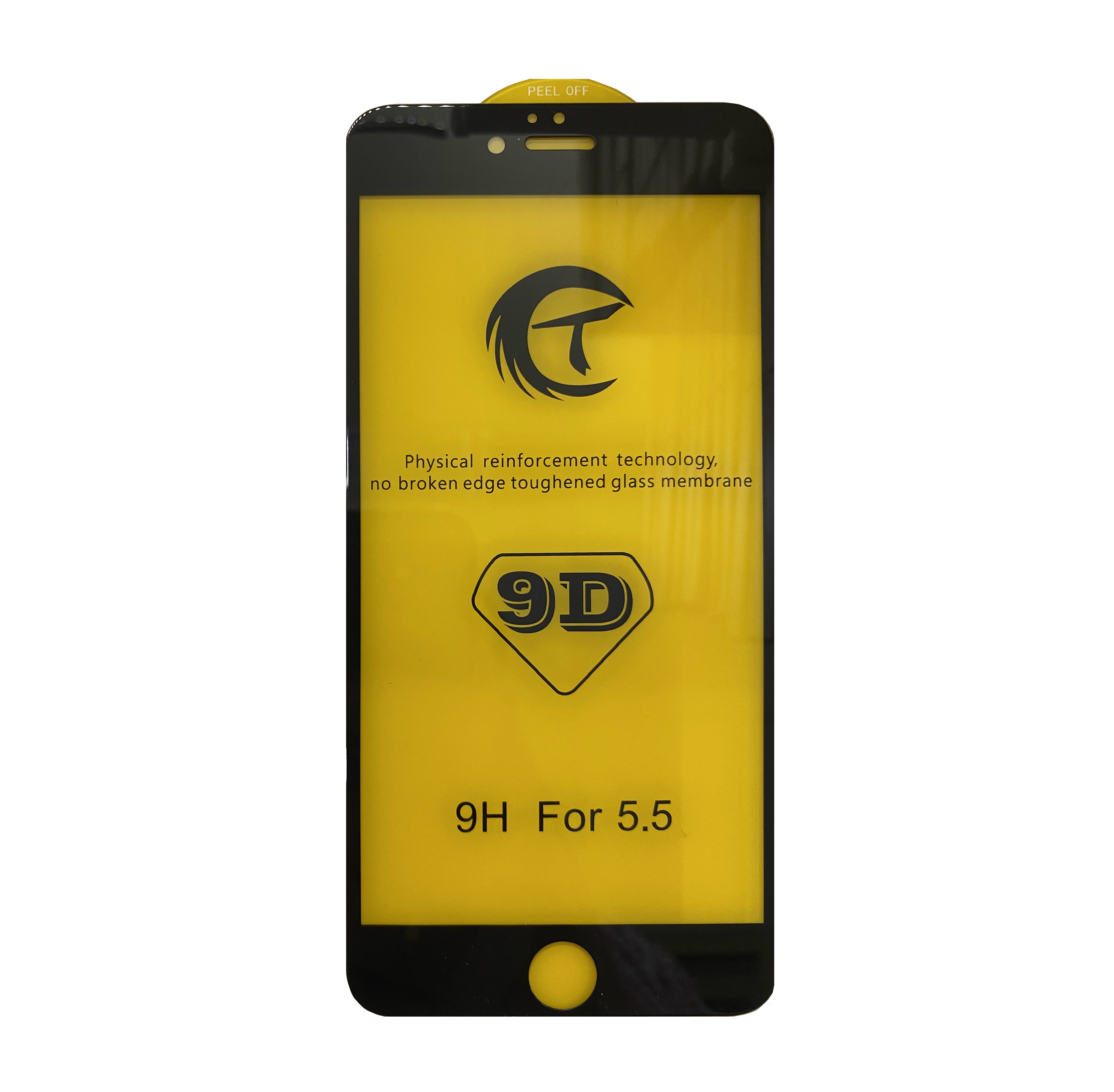 Стекло защитное 9D для iPhone 6/6S (чёрный) - Service-Help.ru