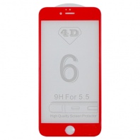 Стекло защитное 4D для iPhone 6 Plus/6S Plus (красный) * - Service-Help.ru