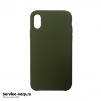 Чехол Silicone Case для iPhone X / XS (тёмно-оливковый) без логотипа №48 COPY AAA+ - Service-Help.ru