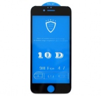 Стекло защитное 10D для iPhone 6/6S (чёрный) - Service-Help.ru