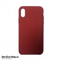 Чехол Silicone Case для iPhone X / XS (тёмно-красный) без логотипа №33 COPY AAA+ - Service-Help.ru