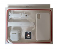 Набор 4в1 (Silicone Case iPhone XS Max  "Бампер" Watch 42 мм)(белый)* - Service-Help.ru